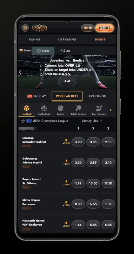 sportsbook casino gransino